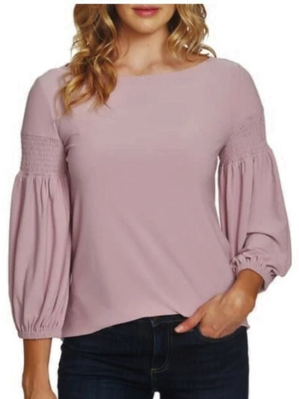 NWT CeCe by Cynthia Steffe Balloon Sleeve Top Pink | FREE SHIPPING